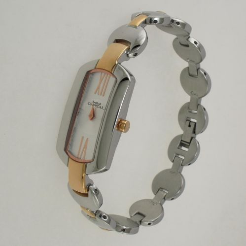 CAPITAL montre femme,  Boîtier et bracelet en acier, inserts traités en or rose