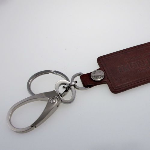 MORELLATO leather and steel key ring
