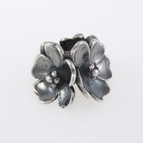 Perlas de Trollbeads 'Apple Blossoms' - Plata Bruñida