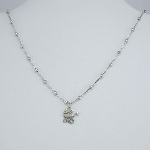 FOGI necklace by Gianni Carita with pram-shaped pendant, Silver 925
