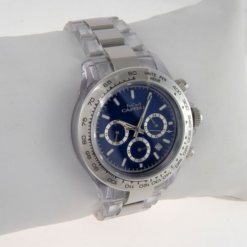 CAPITAL WATCH Quartz chronograph, Man, water res 5atm, Case and screw-down crown
