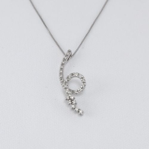 MILUNA necklace with Pt 13.9 diamonds G color- 18 Kt white gold