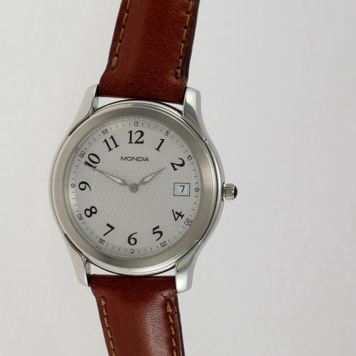 MONDIA unisex watch - Swiss quartz - 316L steel case, leather strap