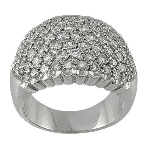Ring mit Diamanten 2,12 Ct -18 kt Weißgold italienische Handarbeit von hohem Niveau