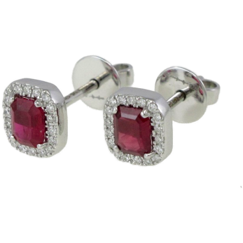 GIANNI CARITA' Rubies Earrings Ct 1.30 - Diamonds Ct 0.16 G/SI - 750 White Gold