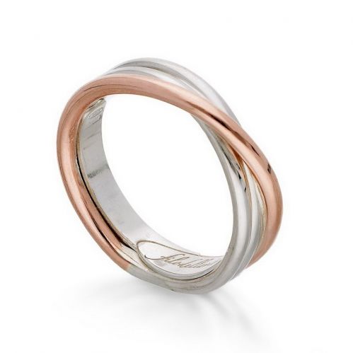 FILODELLAVITA Ring, Classic Collection, 3 wires, 9kt Rose Gold and 925 Silver
