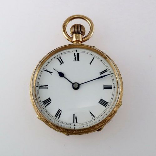 Vintage Taschenuhr aus den 1900er Jahren, 12 kt Gold, Schweizer, Ankerhemmung