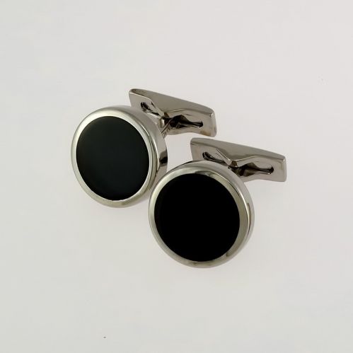 S.T. DUPONT, Men's cufflinks - Black lacquer and polished steel