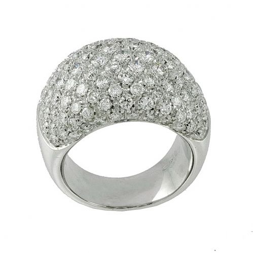 Ring mit Diamanten 2,65 Ct -18 kt Weißgold italienische Handarbeit von hohem Niveau