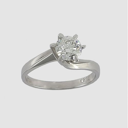 GIANNI CARITA' - Ring mit Diamant Alleiner Ct 0.90 - HRD Zertifikat - Laser-Stich-