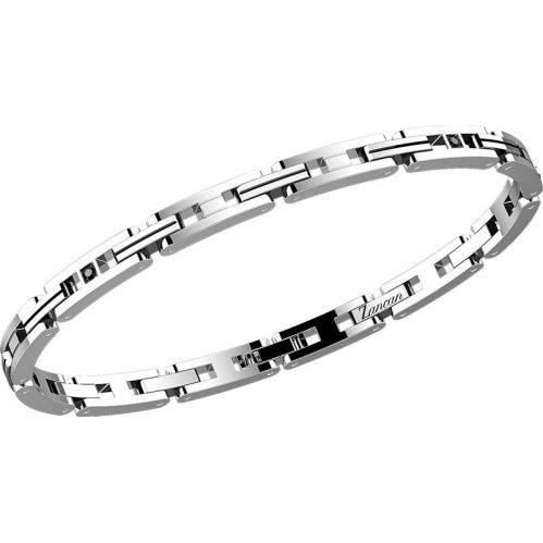 ZANCAN, Men's bracelet, hypoallergenic steel, black spinels, polished and satin