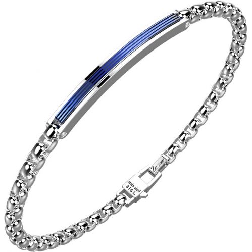 ZANCAN, Men's bracelet, hypoallergenic steel with blue PVD plate