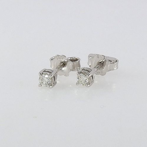 FOGI by GIANNI CARITA' earrings Solitaire diamond - Ct 0,18 -G, 18 Kt Gold