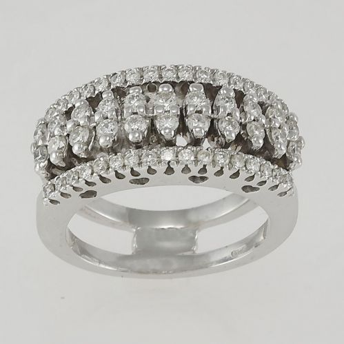 Band ring, Diamonds Ct 0.90 G / H - VVs - 18 Kt white gold