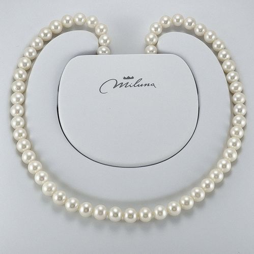 Collier perles MILUNA, perles de culture blanches LR 7-7,5 mm - or blanc 750
