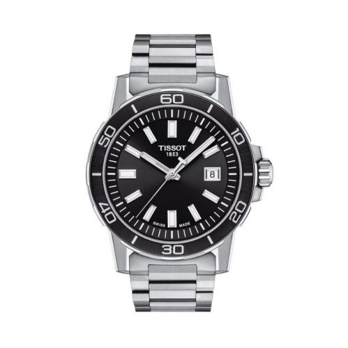 Man watch, TISSOT SUPERSPORT GENT, sapphire crystal, stainless steel case and bracelet