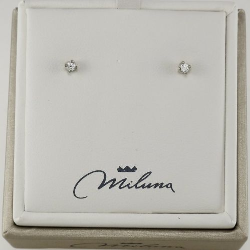 Ohrringe MILUNA, Mod. „Lichtpunkt“ – Diamanten Ct 0,10 G – 18 Kt Weißgold