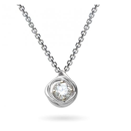 Filodellavita necklace in white gold with a 0.13 ct diamond color D-VS2