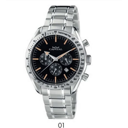 CAPITAL men's sports watch, movement: Miyota quartz chronograph.