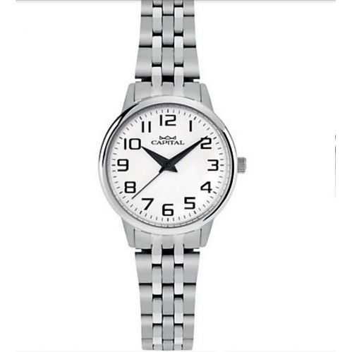 CAPITAL klassische Damenuhr, Miyota-Uhrwerk, weißes Zifferblatt, 30 mm