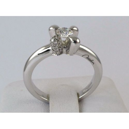 SOLITARY RING by MILUNA - Ct 0.29 Diamond - 18 kt white gold