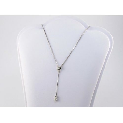 Necklace point light - Ct 0.05 Diamond - 18 kt white gold