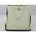 BLISS - Collier en or 9 kt - Coeur en nacre avec diamants