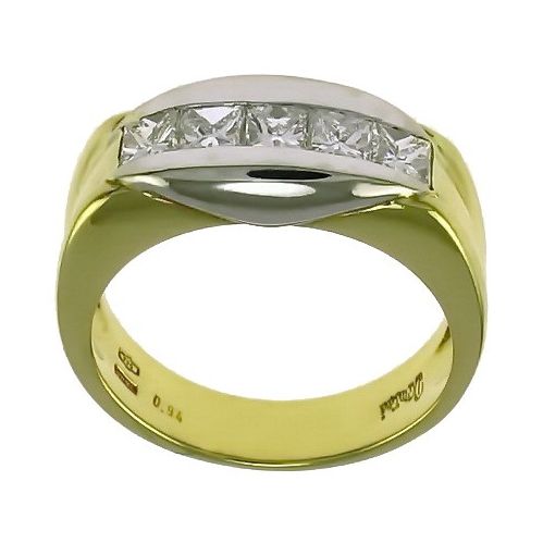 DAMIANI Band Ring - 5 Diamanten - 0,94 Karat - Princess geschliffenen